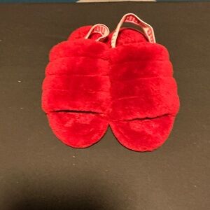 UGG Red Fluffy Slippers